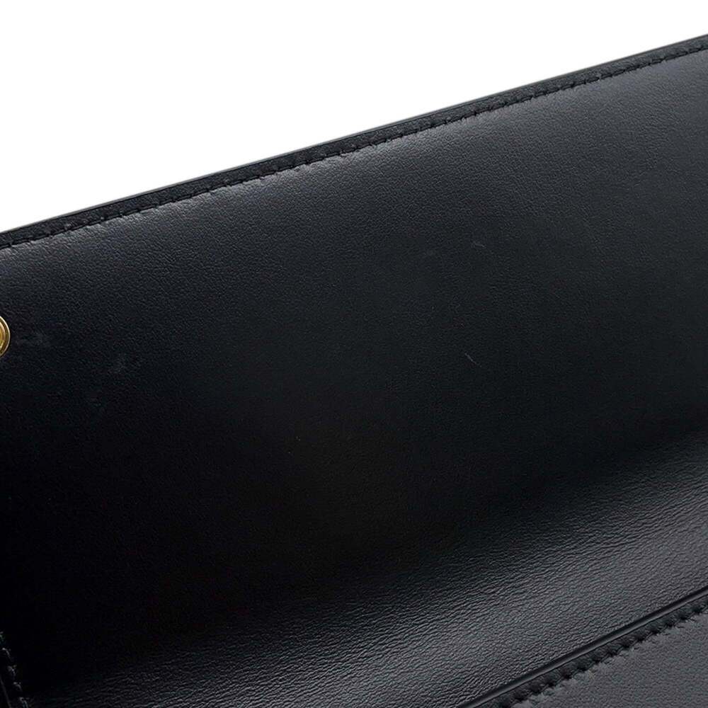 Prada Triangle Shoulder Wallet with Strap, Leather, 1MT027, Black - Picture 8 of 14